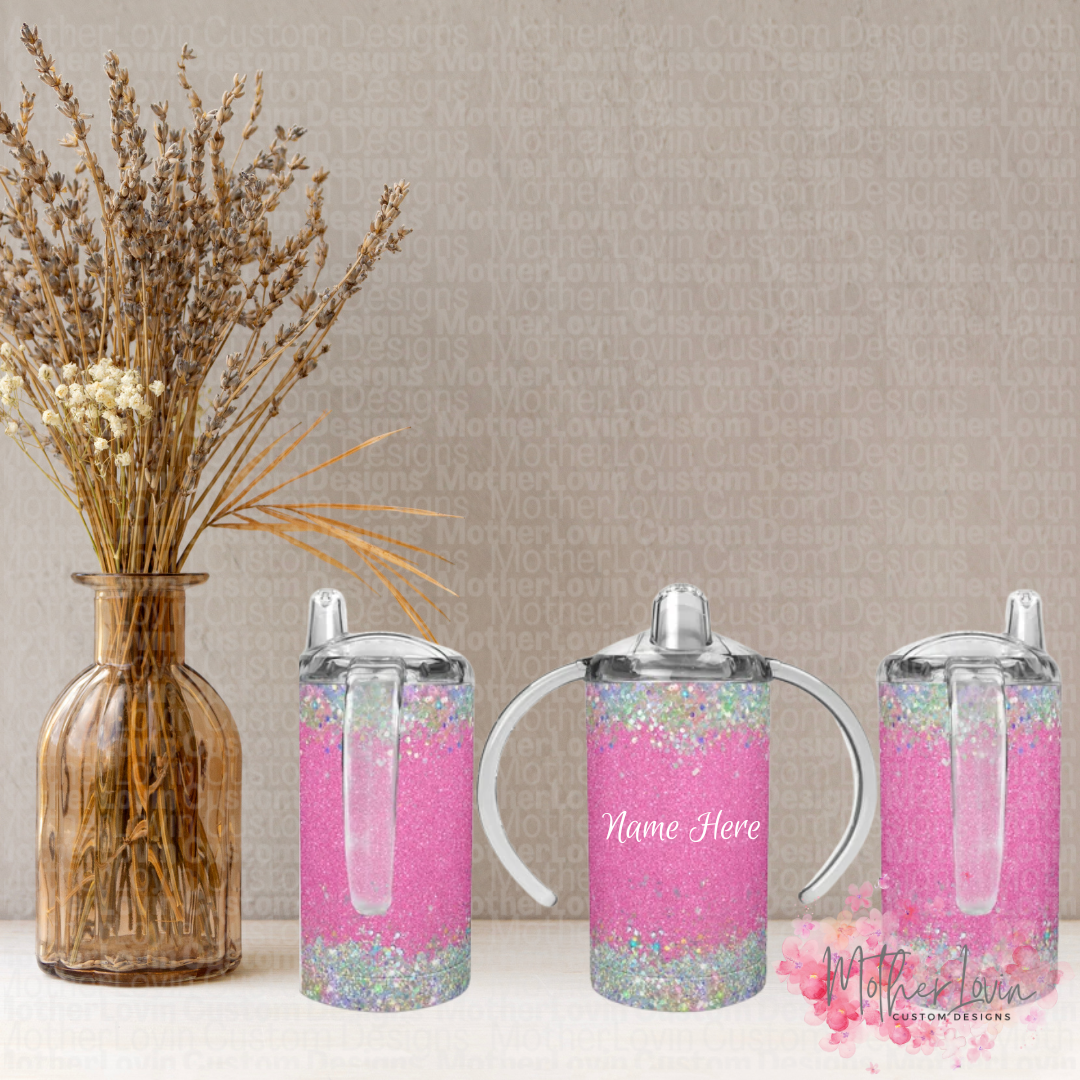 Personalized Glitter Sippy Cup