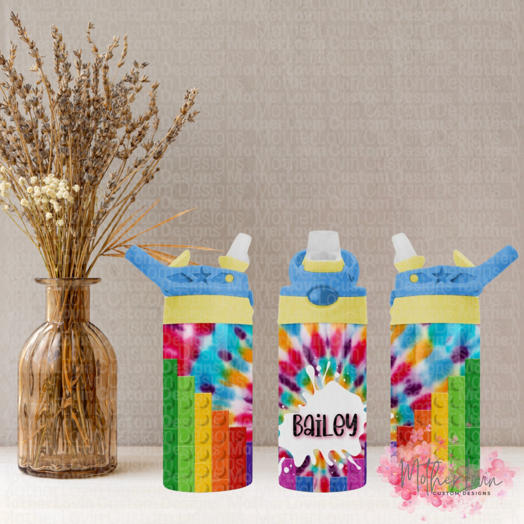 Personalized Tie Dye Kids Tumbler