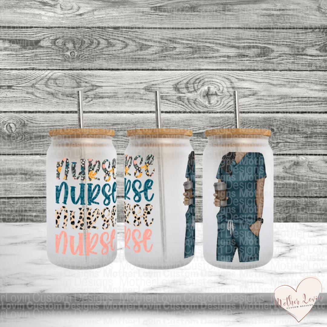 Nurse Frosted Libbey Glass – MotherLovinCustomDesigns