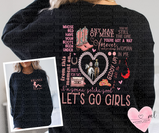 Shania Twain Song Collage - Crewneck