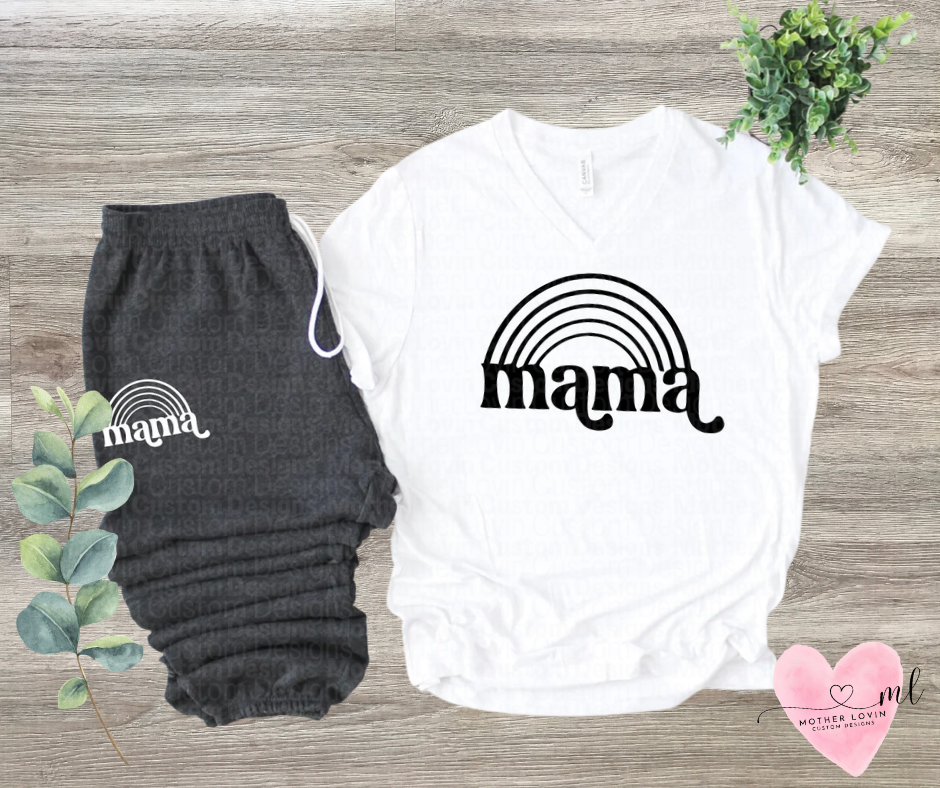 Mama Rainbow Sweat Outfit