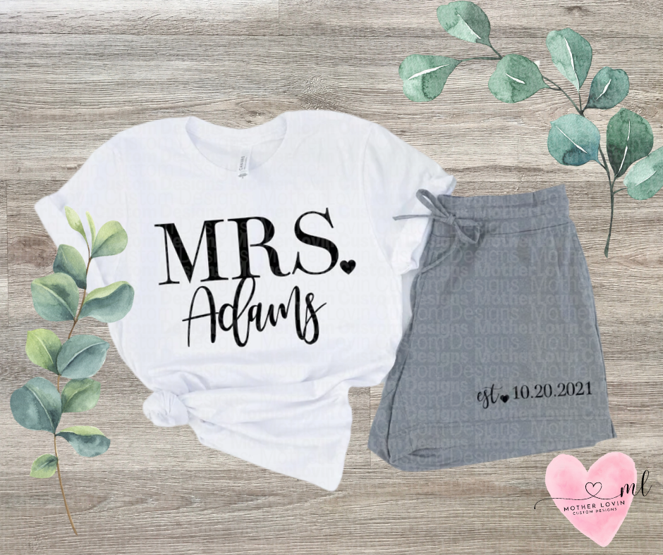 Personalized New Bride Lounge Outfit