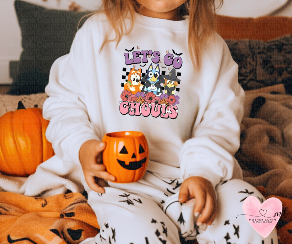 Let's Go Ghouls Bluey Youth Crewneck