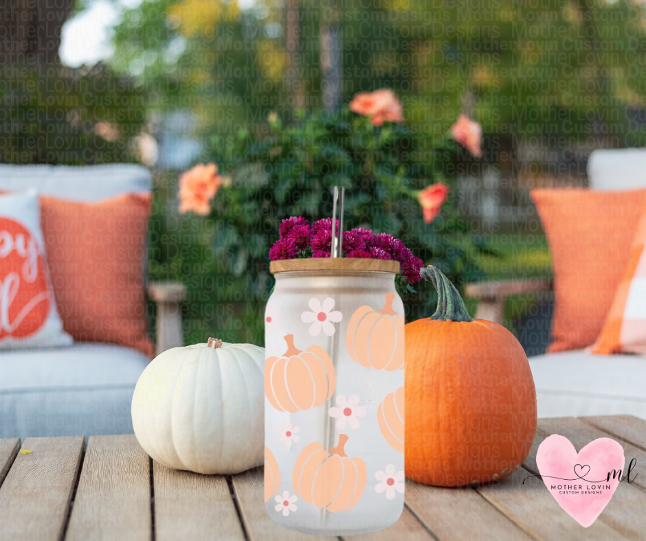Pumpkins & Daisies Libbey Glass