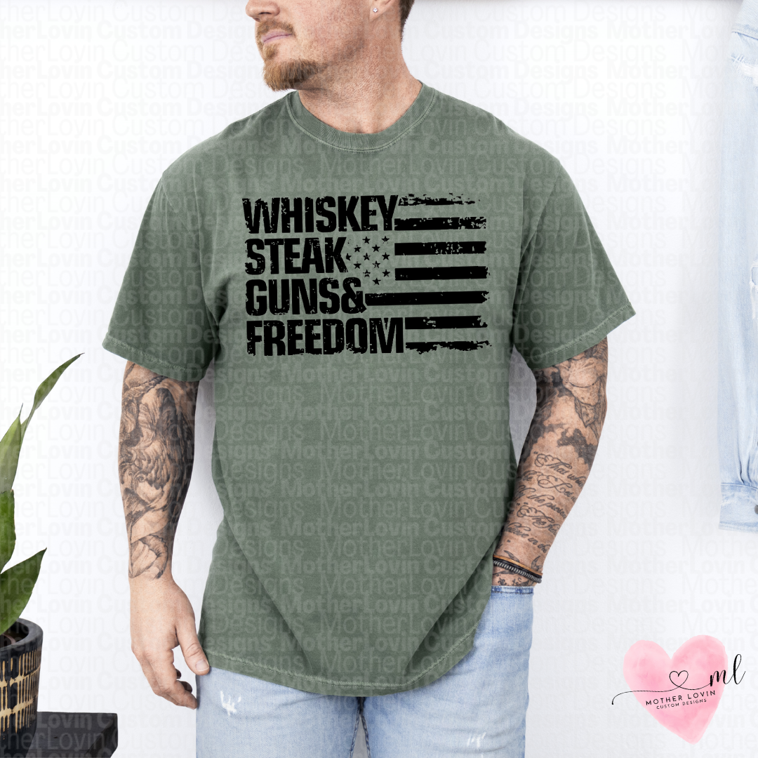 Whiskey, Steak, Guns, & Freedom T-Shirt