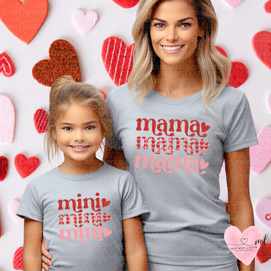 Stacked Mama & Mini Valentine T-Shirt