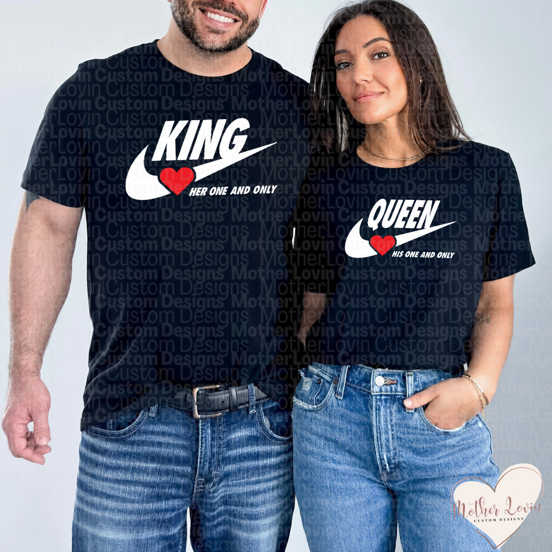 Nike King & Queen Matching Couple T-Shirt Set – MotherLovinCustomDesigns