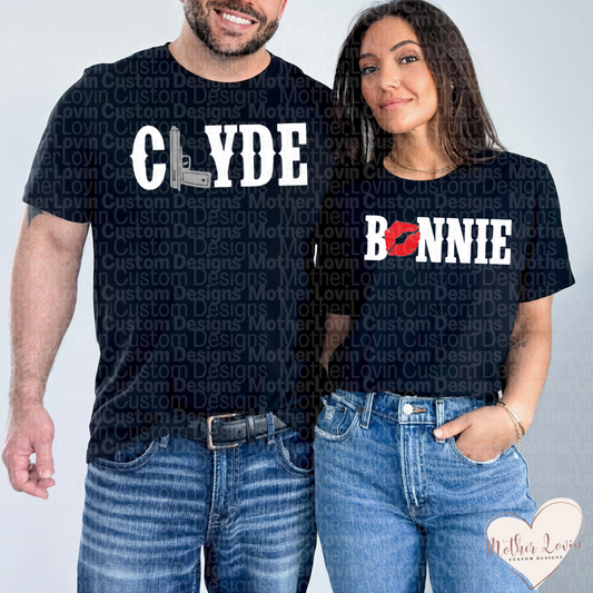 Bonnie & Clyde Matching Couple T-Shirt Set
