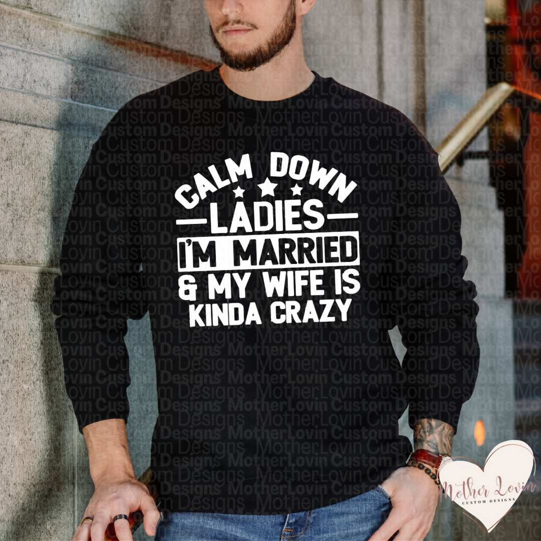 Calm Down Ladies Crewneck Sweatshirt