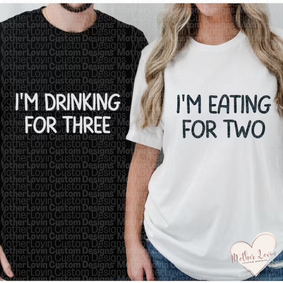 His & Her Pregnancy Matching T-Shirt Set