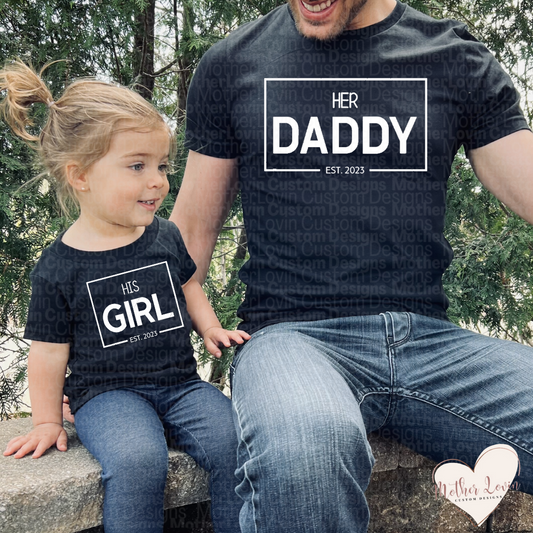 Her Daddy, His Girl T-Shirt Set - Toddler