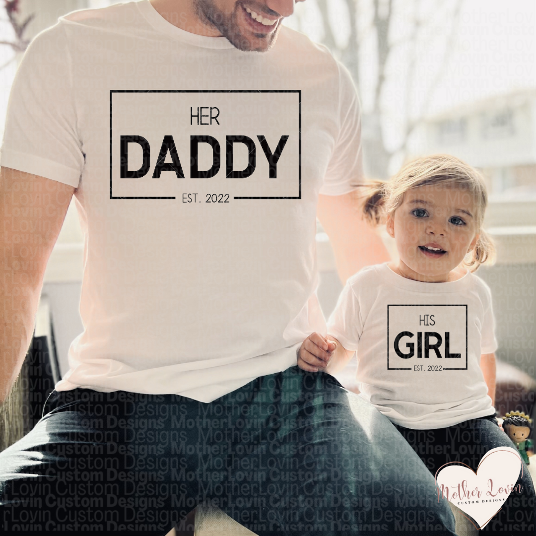 Her Daddy, His Girl T-Shirt Set - Toddler