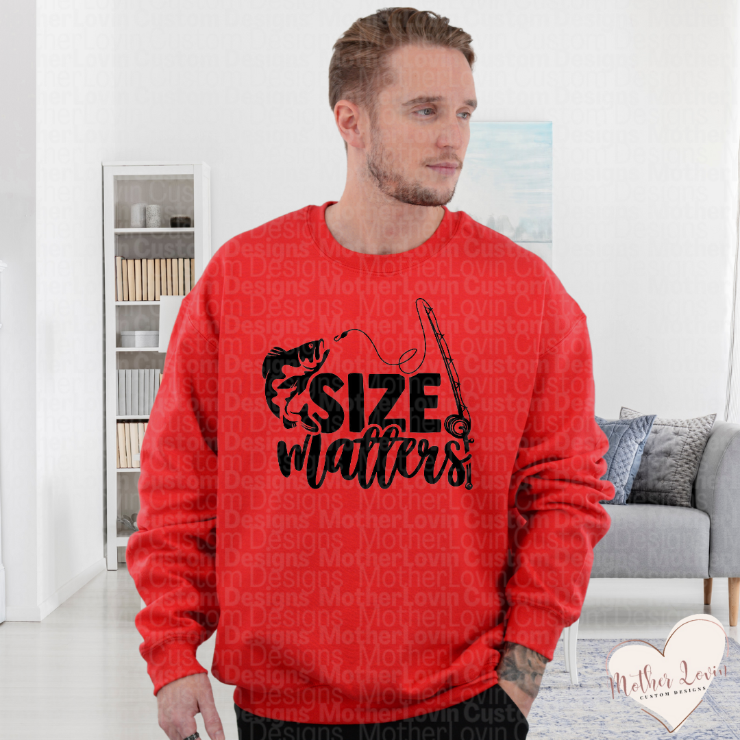 Size Matters Fishing Crewneck Sweatshirt