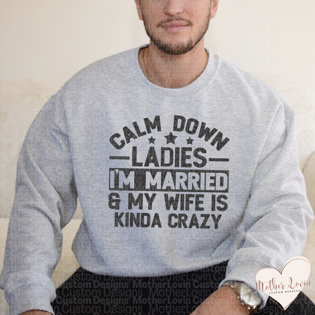 Calm Down Ladies Crewneck Sweatshirt
