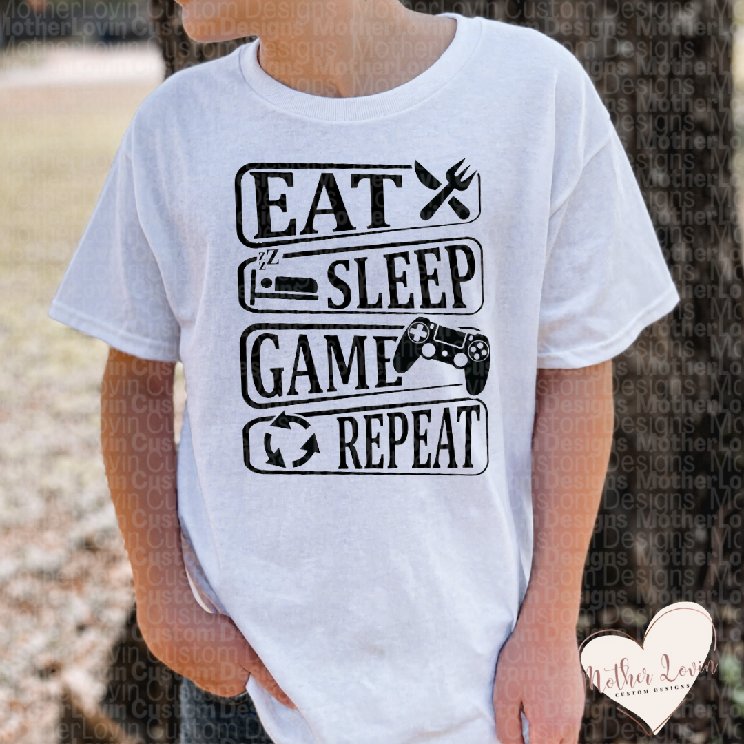 Eat, Sleep, Game, Repeat Big Kid T-Shirt
