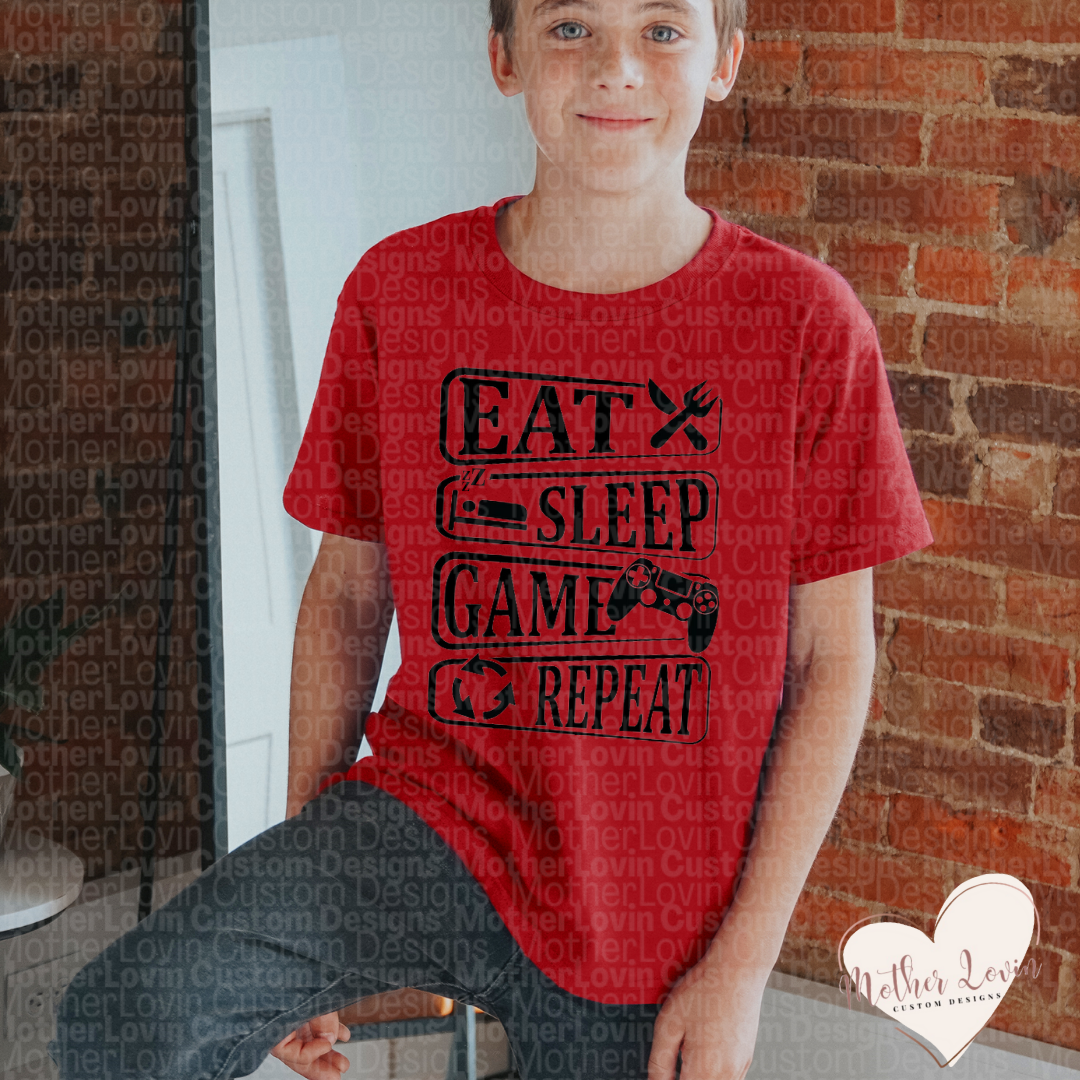 Eat, Sleep, Game, Repeat Big Kid T-Shirt