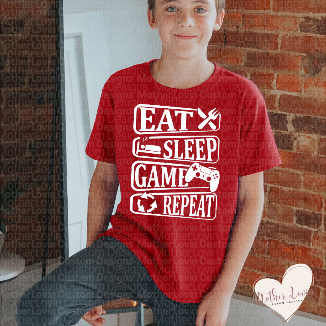 Eat, Sleep, Game, Repeat Big Kid T-Shirt