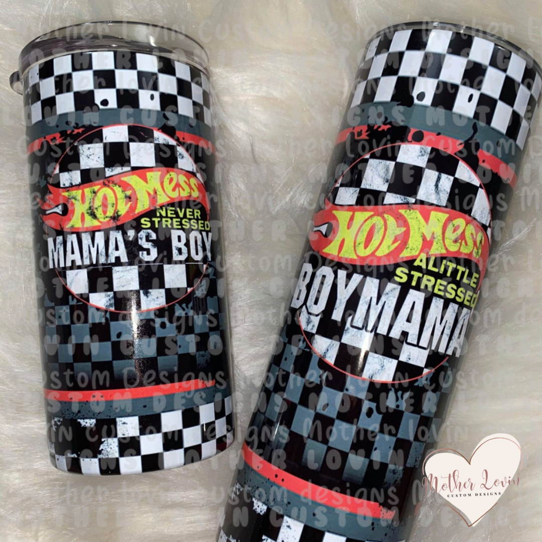 Mama's Boy and Boy Mom Tumbler Set