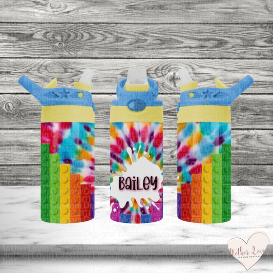 Personalized Tie Dye Kids Tumbler