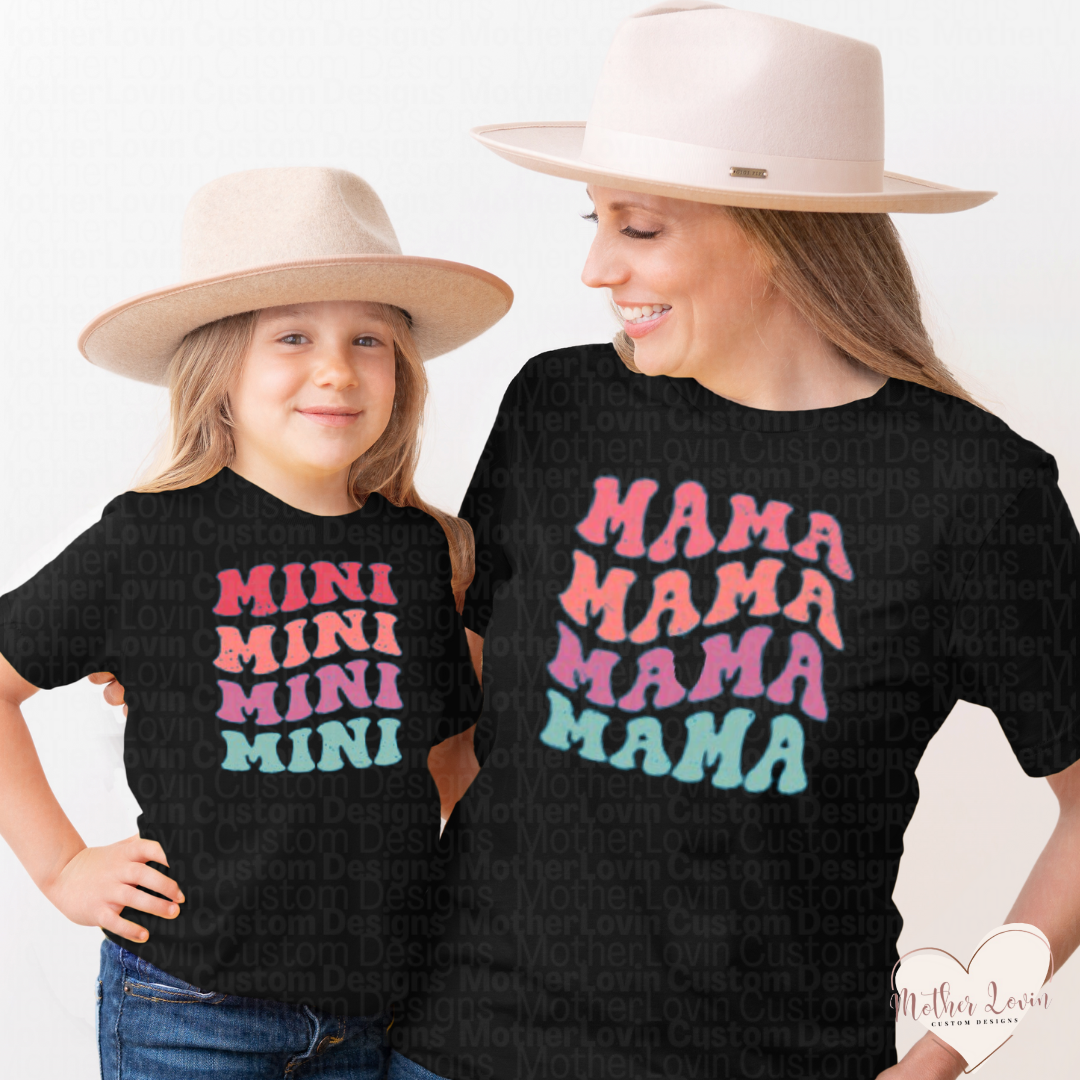 Retro Mama & Mini Rainbow Matching T-Shirt Set - Toddler