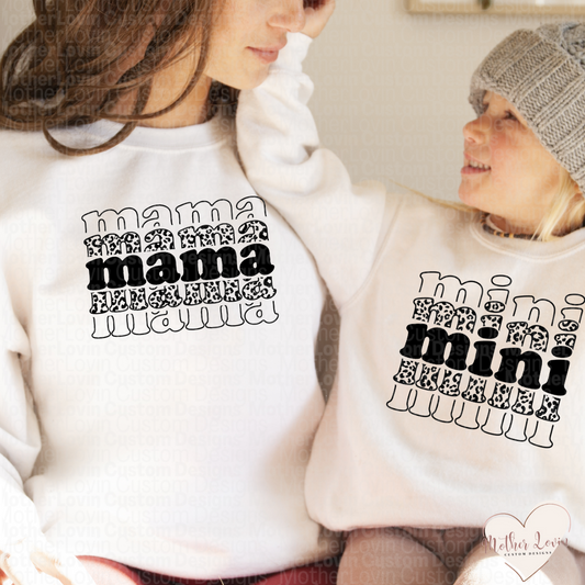 Stacked Mama & Mini Matching Crewneck Set