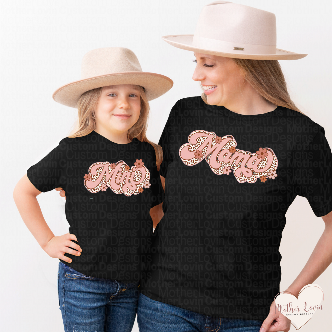 Leopard Retro Mama & Mini Matching T-Shirt Set - Toddler